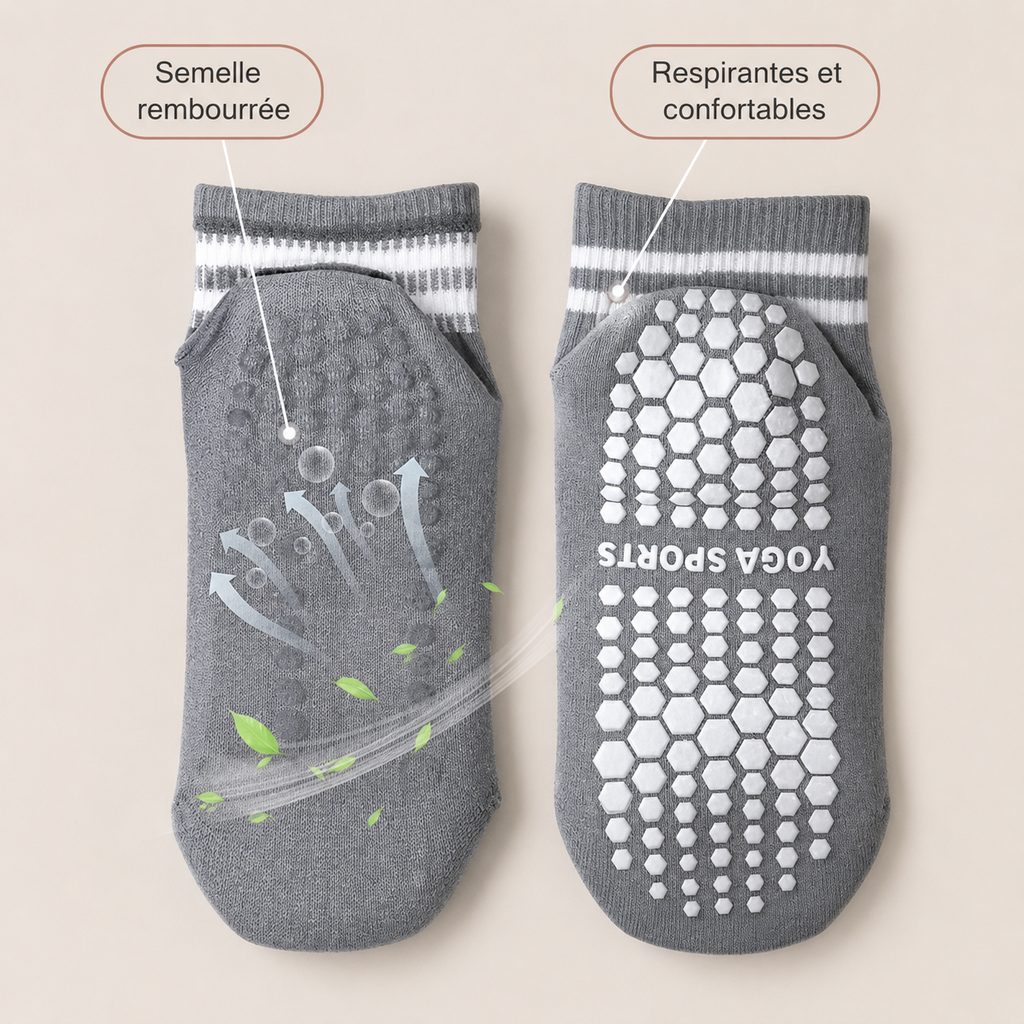 Chaussettes Antidérapantes Yoga & Pilates — Grip Maximum pour Chaque Mouvement