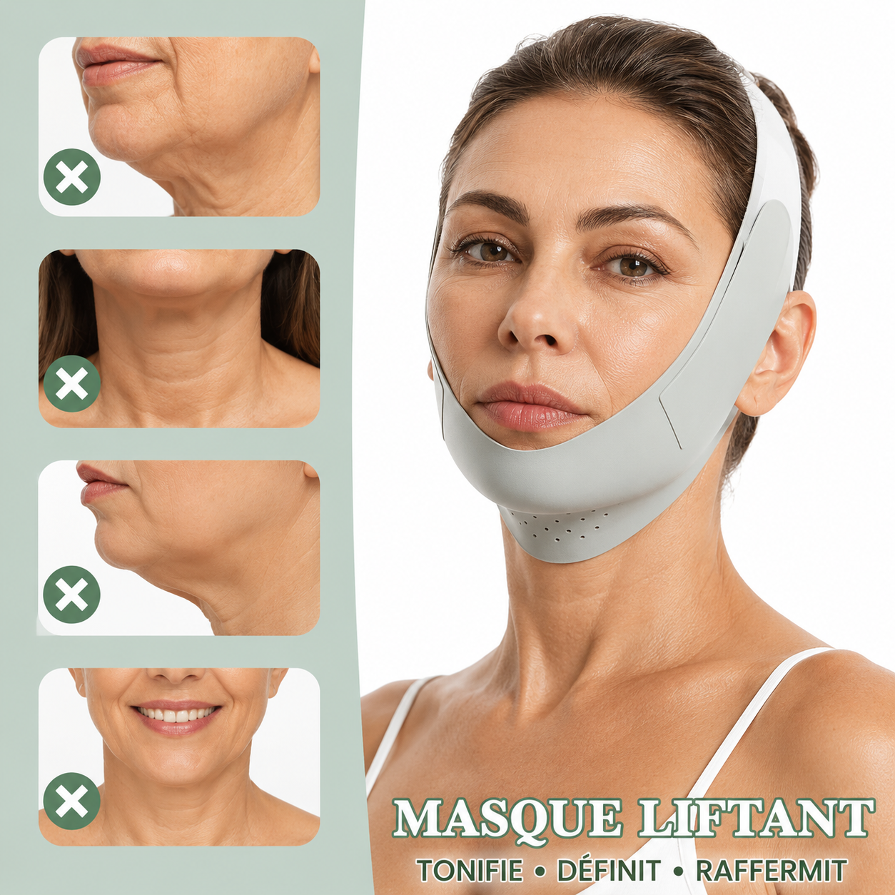 Bandeau Liftant Anti-Double Menton — Visage Affiné & Ovale Parfait