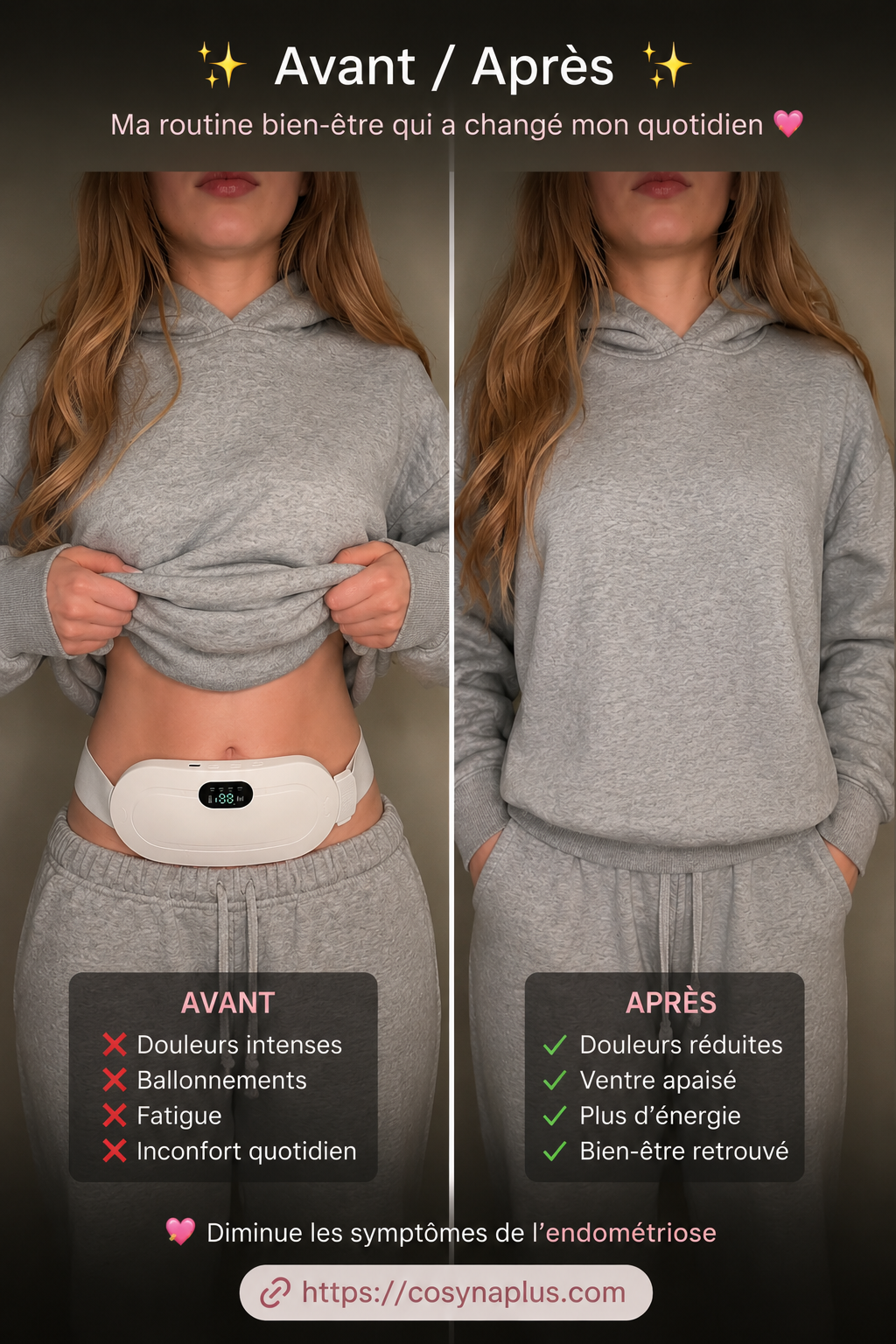 Ceinture Chauffante Menstruelle — Soulagement Instantané des Douleurs de Règles