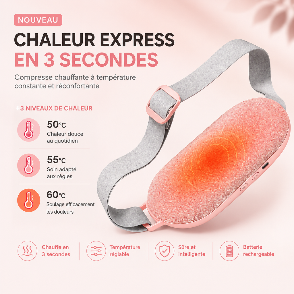 Ceinture Chauffante Menstruelle — Soulagement Instantané des Douleurs de Règles