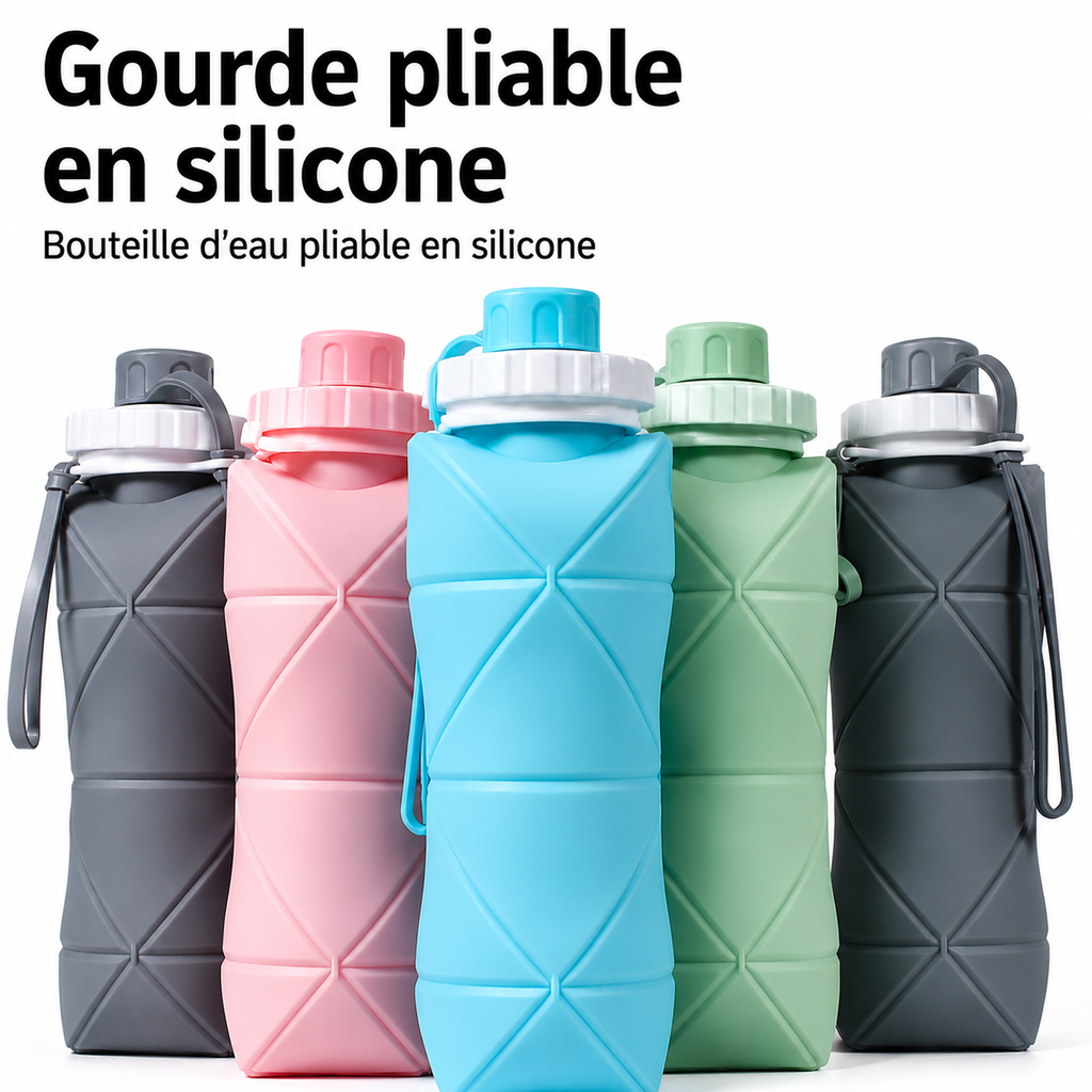 Gourde Pliable Silicone — Légère, Compacte & Toujours avec Vous
