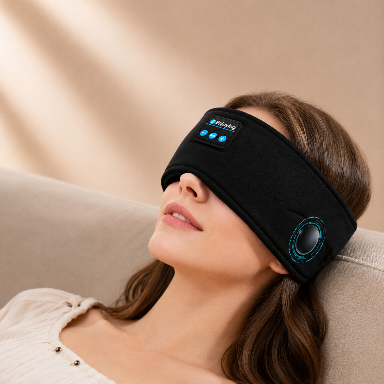 Masque de Nuit Bluetooth — Musique & Obscurité Totale pour un Sommeil Parfait