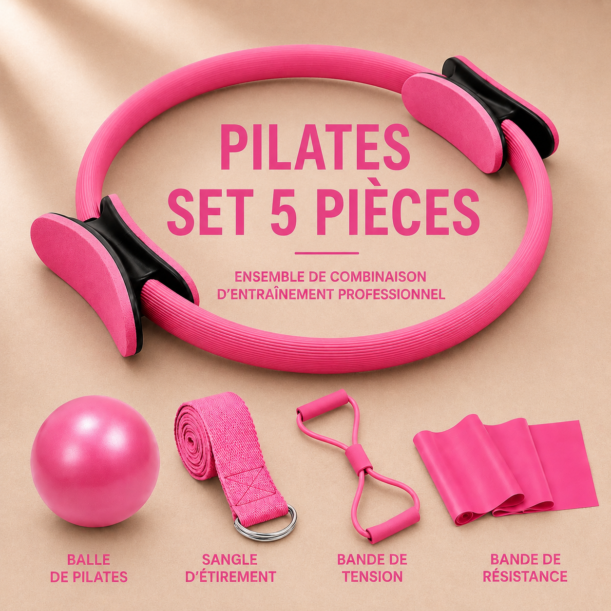 Kit Pilates 5-en-1 — Sculpter, Tonifier & Renforcer à la Maison