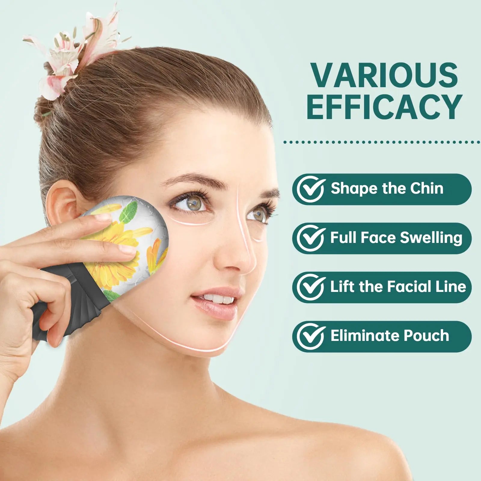 Kit Gua Sha, Ice Roller & Rouleau Massant — Visage Dégonflé et Peau Lumineuse en 5 Minutes