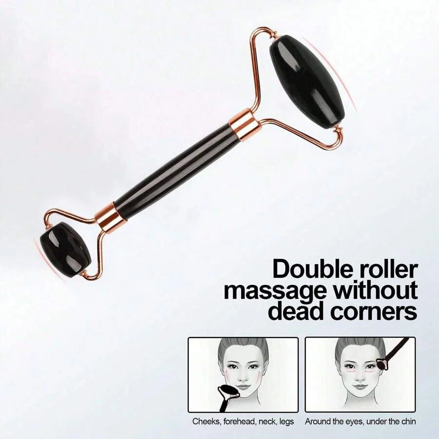 Kit Gua Sha, Ice Roller & Rouleau Massant — Visage Dégonflé et Peau Lumineuse en 5 Minutes